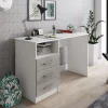 Scrivania Ardauli, 120x48h75 cm, Bianco e Cemento<Dmora Online