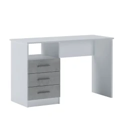 Scrivania Ardauli, 120x48h75 cm, Bianco e Cemento<Dmora Online