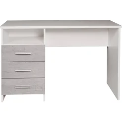 Scrivania Ardauli, 120x48h75 cm, Bianco e Cemento<Dmora Online