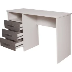 Scrivania Ardauli, 120x48h75 cm, Bianco e Cemento<Dmora Online