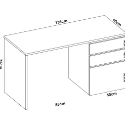 Scrivania Ardina, 139x60h75 cm,<Dmora Best
