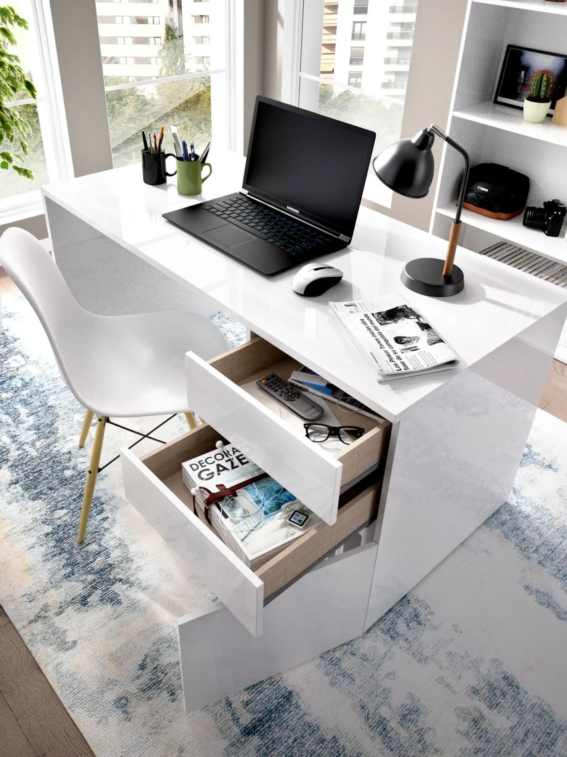 Scrivania Ardina, 139x60h75 cm,<Dmora Best