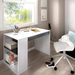 Scrivania Arianella, 115x50h74 cm, Bianco e Antracite<Dmora Online