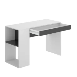 Scrivania Arianella, 115x50h74 cm, Bianco e Antracite<Dmora Online