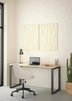 Scrivania Arignano, 60x150 h76 cm, Rovere e Grigio<Dmora Hot