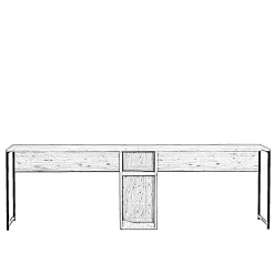 Scrivania Asarat, 240x60h74 cm,<Dmora Outlet