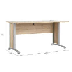 Scrivania Ascorbato, 150x80 h75 cm, Grigio e Quercia<Dmora Cheap