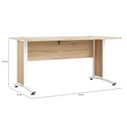 Scrivania Ascorbato, 150x80 h75 cm, Quercia e Bianco<Dmora Flash Sale