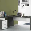 Scrivania Ascuby, cm 160x60h75, Ardesia e Bianco lucido<Dmora Best Sale