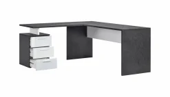 Scrivania Ascuby, cm 160x60h75, Ardesia e Bianco lucido<Dmora Best Sale