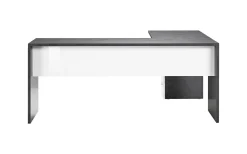 Scrivania Ascuby, cm 160x60h75, Ardesia e Bianco lucido<Dmora Best Sale