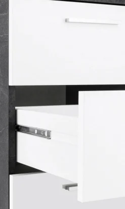 Scrivania Ascuby, cm 160x60h75, Ardesia e Bianco lucido<Dmora Best Sale