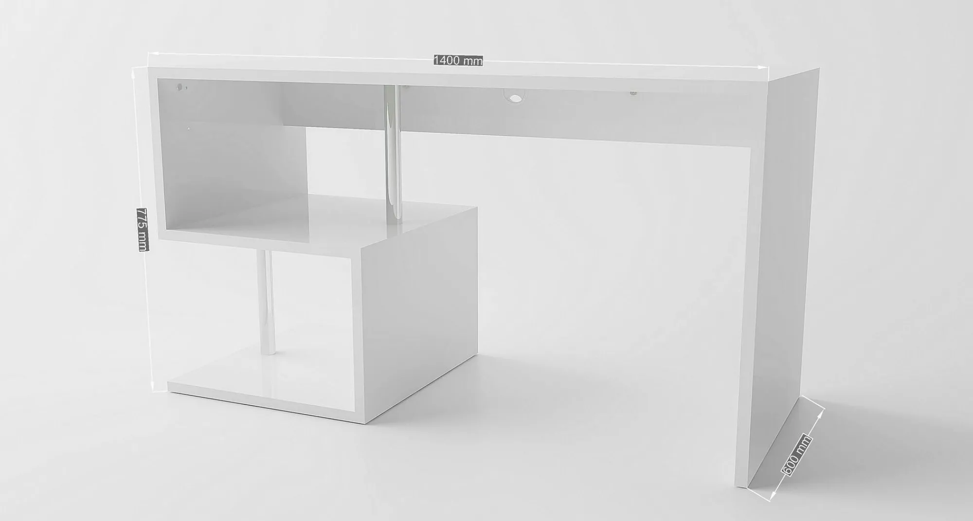 Scrivania Atemis, cm 140x60h78,<Dmora Outlet