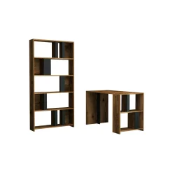Scrivania Atene, 120x60h75 cm, Noce e Antracite<Dmora Clearance