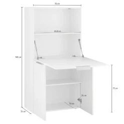 Scrivania Atroc, cm 70x35h140,<Dmora Fashion