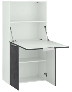 Scrivania Atroc, cm 70x35h140, Bianco e<Dmora Online