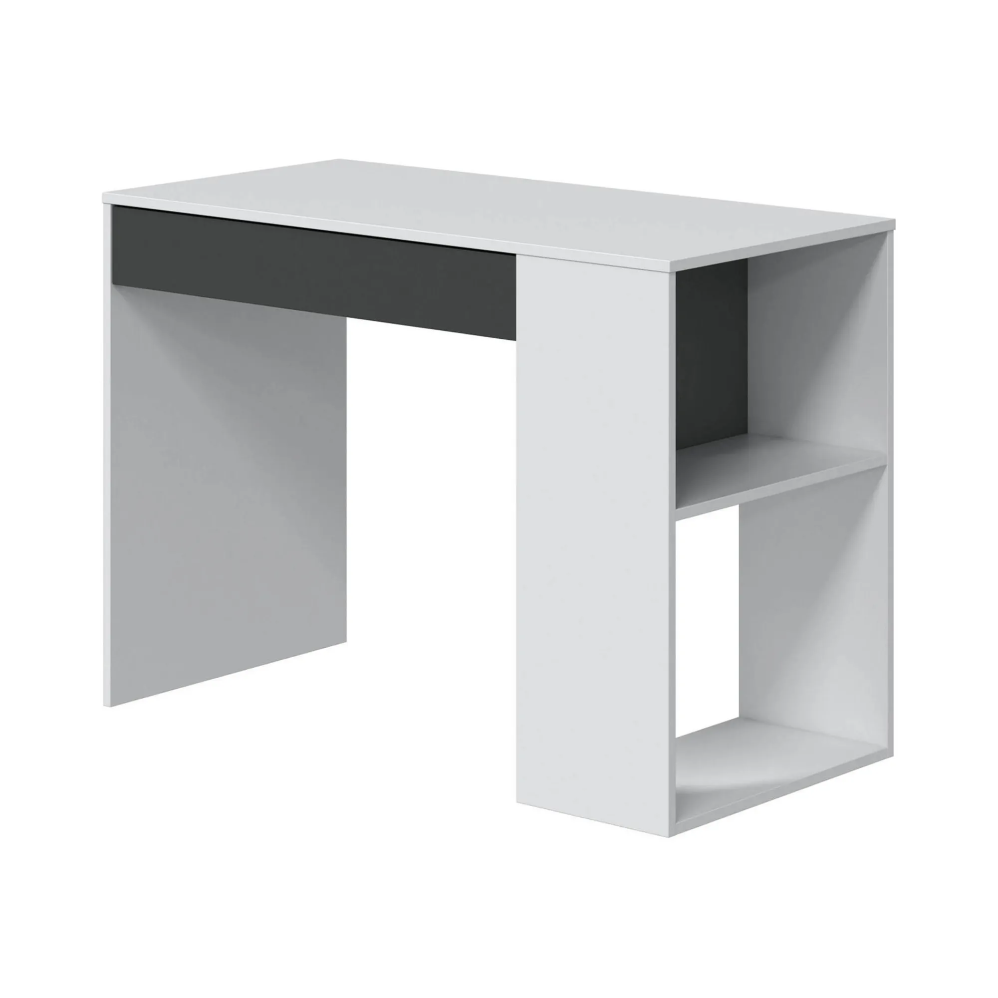 Scrivania Attila, 101x50h73 cm, Bianco e Antracite<Dmora Best