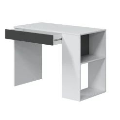 Scrivania Attila, 101x50h73 cm, Bianco e Antracite<Dmora Best