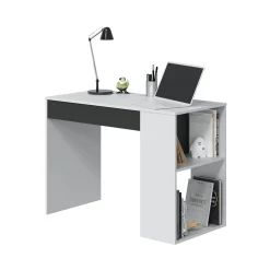 Scrivania Attila, 101x50h73 cm, Bianco e Antracite<Dmora Best