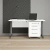 Scrivania Azzaro, 150x80 h75 cm, Bianco e Grigio<Dmora Best