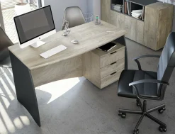 Scrivania Azziz, 136x67h74 cm, Rovere e Antracite<Dmora Hot