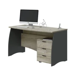 Scrivania Azziz, 136x67h74 cm, Rovere e Antracite<Dmora Hot