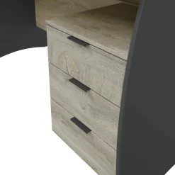 Scrivania Azziz, 136x67h74 cm, Rovere e Antracite<Dmora Hot