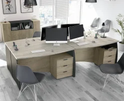 Scrivania Azziz, 136x67h74 cm, Rovere e Antracite<Dmora Hot