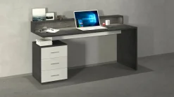 Scrivania Bardi, 160x60h90 cm, Bianco e<Dmora Sale