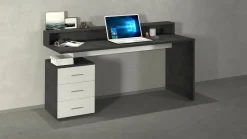 Scrivania Bardi, 160x60h90 cm, Bianco e<Dmora Sale