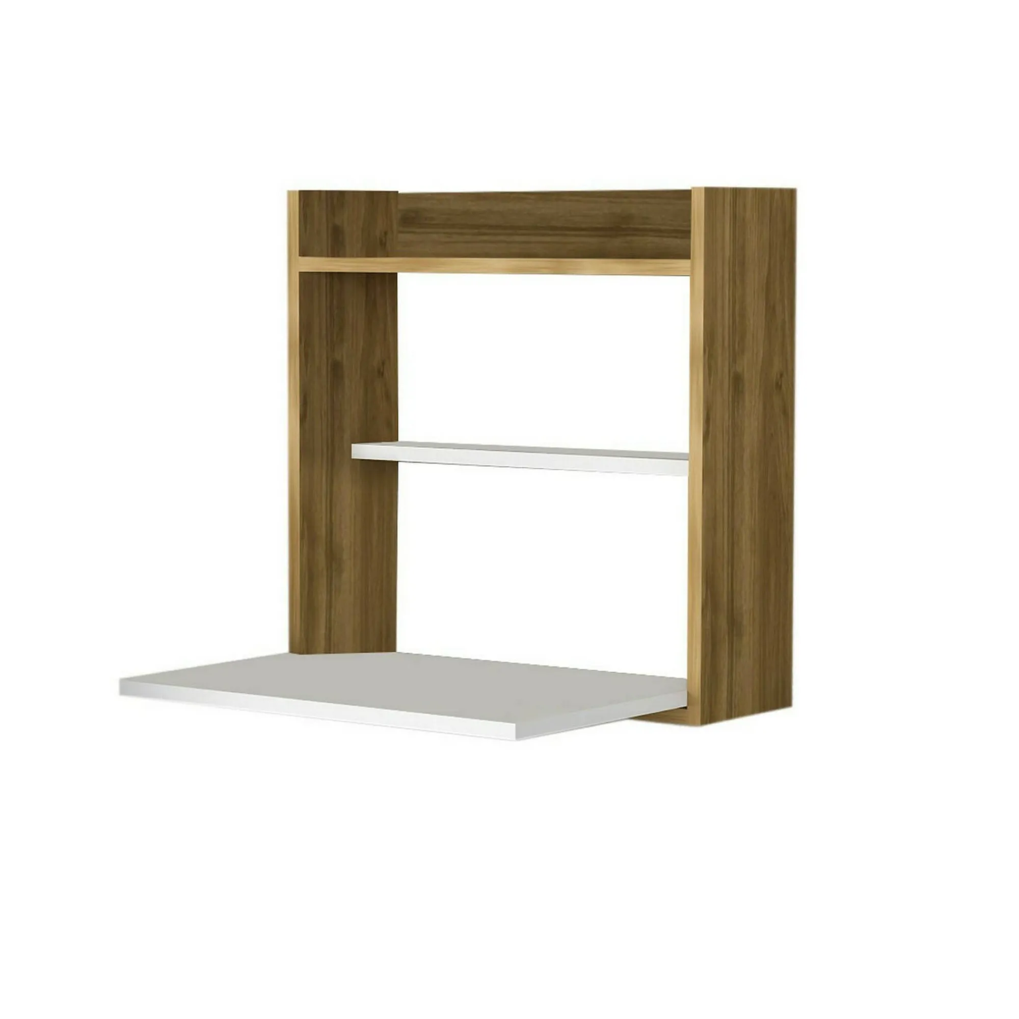 Scrivania Bariano, 60x20h60 cm, Bianco e Noce<Dmora Outlet