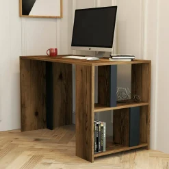 Scrivania Bising, 120x60h75 cm, Noce e Antracite<Dmora Online
