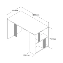 Scrivania Bising, 120x60h75 cm, Noce e Bianco<Dmora Best Sale