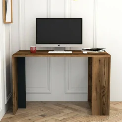 Scrivania Bising, 120x60h75 cm, Noce e Antracite<Dmora Online