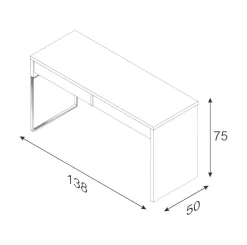 Scrivania Cerere, 138x50h75 cm, Bianco<Dmora Sale