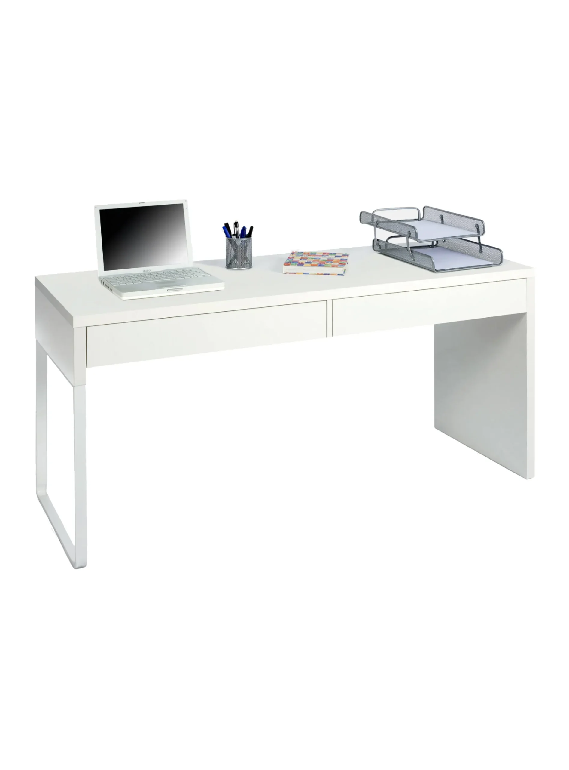 Scrivania Cerere, 138x50h75 cm, Bianco<Dmora Sale