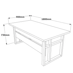 Scrivania Dabdelkadou, 180x90 h73 cm,<Dmora New