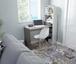Scrivania Dacarte, 120x53h144 cm, Bianco e Ossido<Dmora Sale