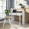 Scrivania Damodi, 99x36h88 cm, Bianco lucido e Antracite<Dmora Store
