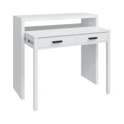 Scrivania Damodi, 99x36h88 cm, Bianco lucido e Antracite<Dmora Store