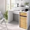Scrivania Dcaput, 110x50h74 cm, Bianco e Rovere Nodi<Dmora Best