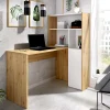 Scrivania Ddamian, 111x82h139 cm, Bianco e Rovere Nodi<Dmora Flash Sale