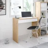 Scrivania Ddepaol, 82x40h77 cm, Rovere nodi e Bianco<Dmora New