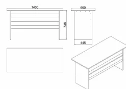 Scrivania Dfontanaros, 140x60 h74 cm, Noce e Antracite<Dmora Store