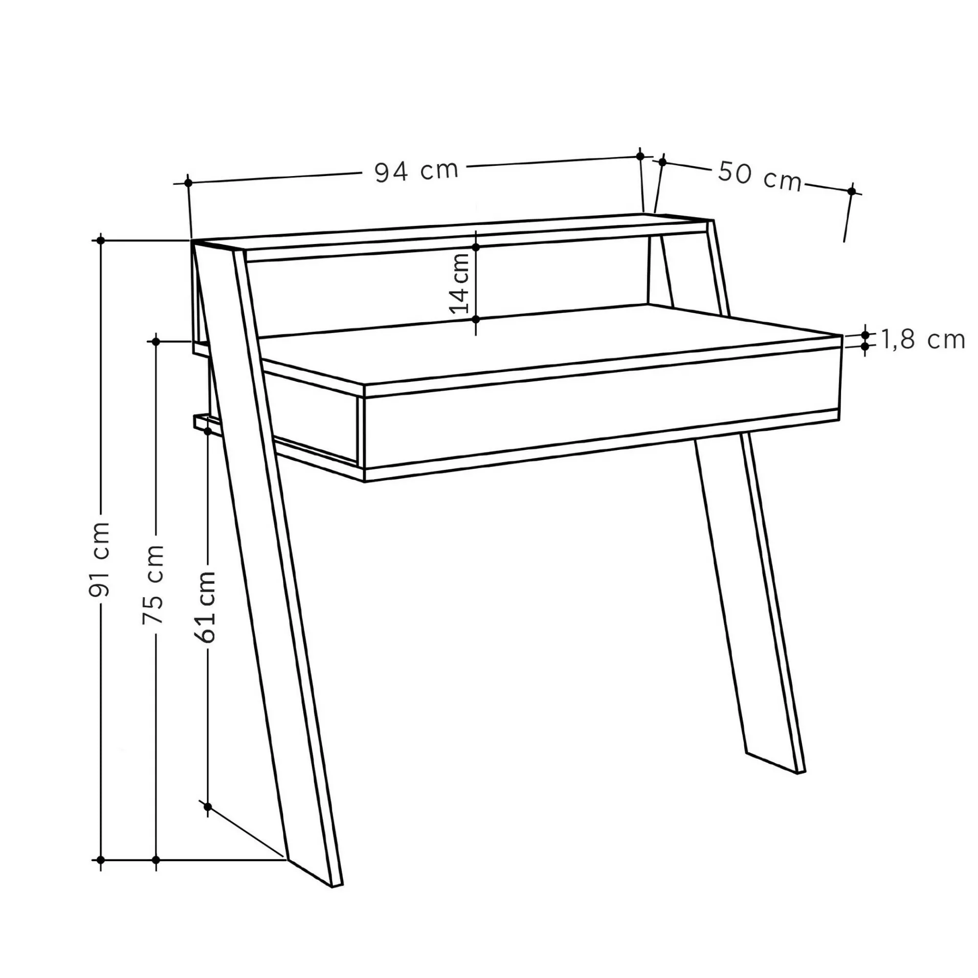 Scrivania Dgiorcell, 94x50 h91 cm,<Dmora Flash Sale