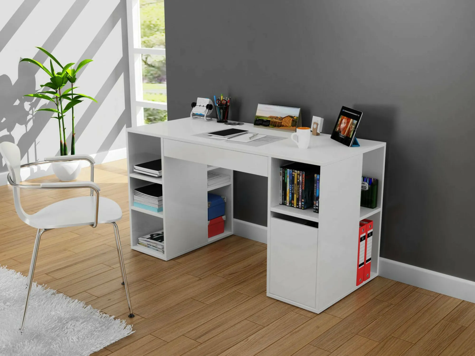 Scrivania Dgustinett, 145x60 h74 cm,<Dmora Sale