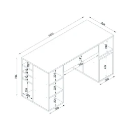 Scrivania Dgustinett, 145x60 h74 cm,<Dmora Sale