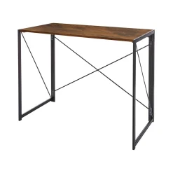 Scrivania Dhicke, 50x99h76 cm, Noce e Nero<Dmora Best Sale