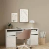 Scrivania Dina, Scrittoio multiuso, Tavolo per ufficio porta PC, Piano di lavoro, 48x149 h77 cm, Bianco<Dmora Cheap