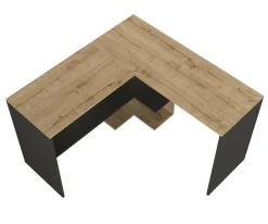 Scrivania Dkon, 120x120h74 cm, Quercia e Antracite<Dmora Best Sale